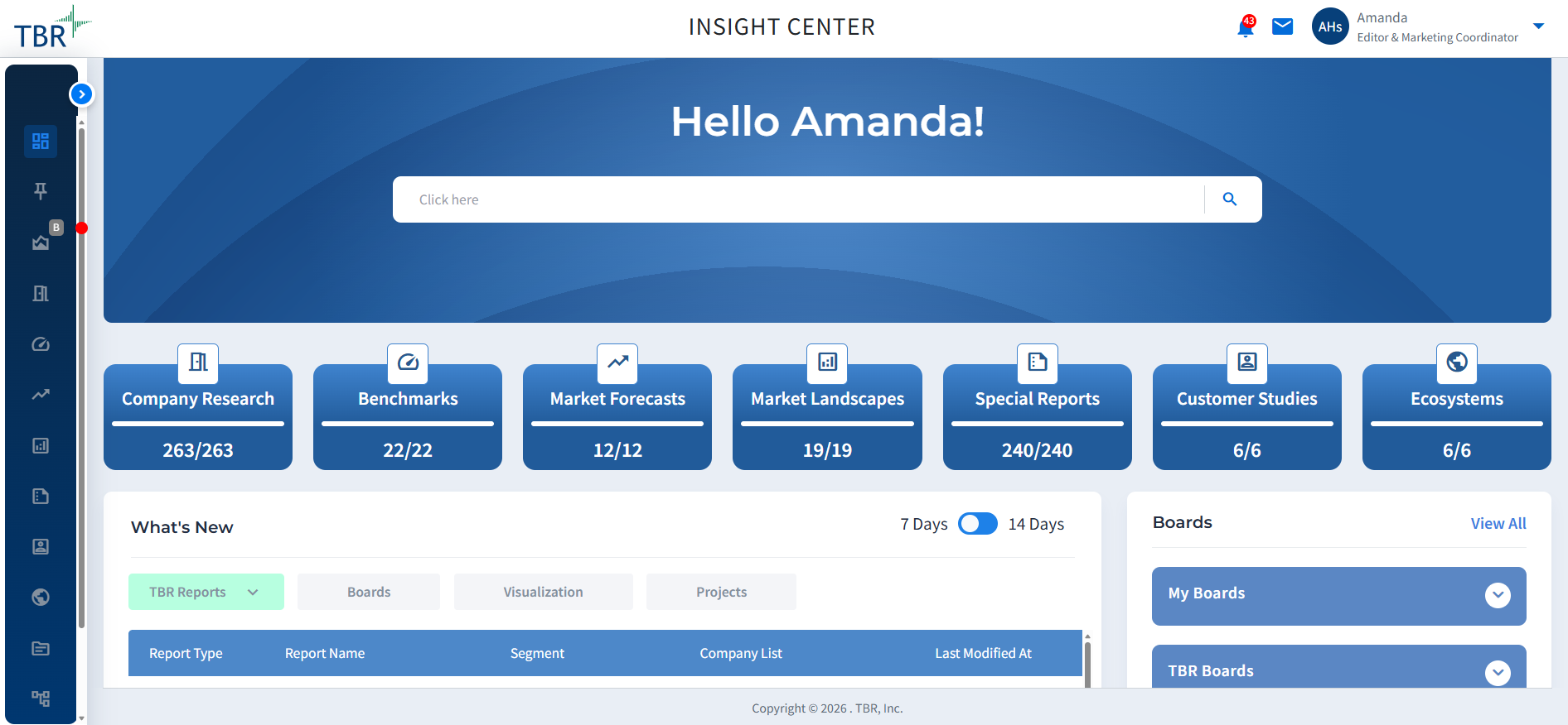 Insight Center Welcome Screen Insight Center Welcome Screen